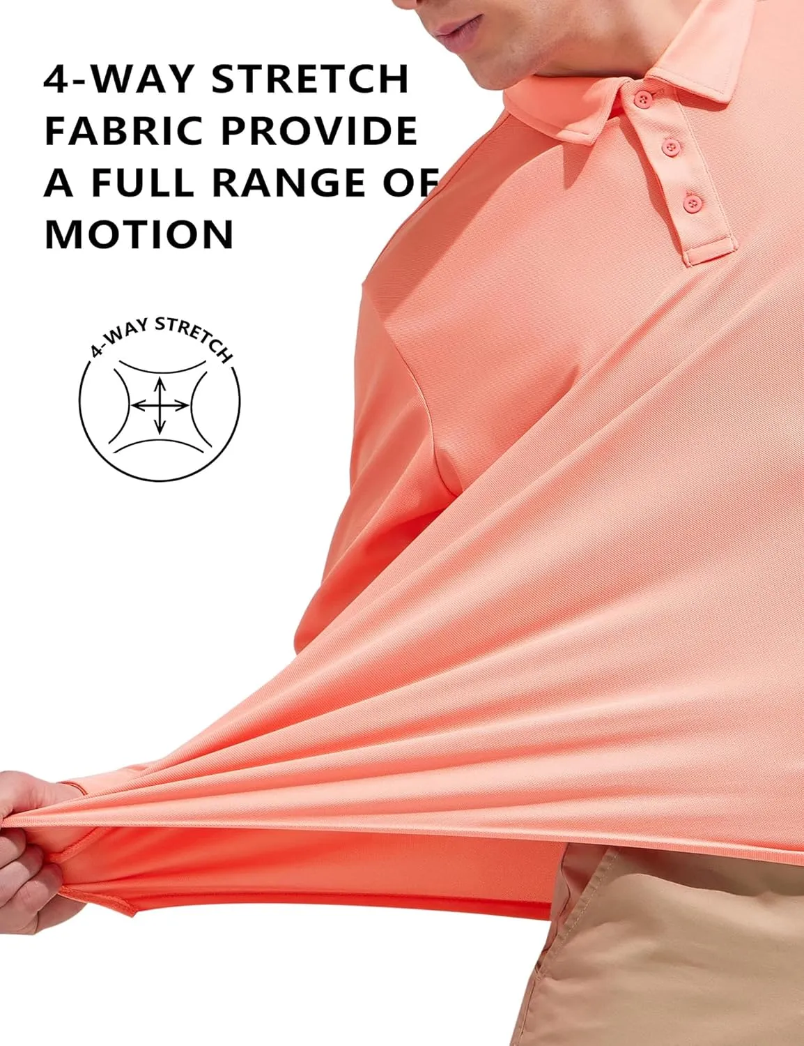Aleture Men Polo T Shirts Polyester Performance Polos, Short Sleeve Collared Shirt for Business Casual Wear, Regular Fit