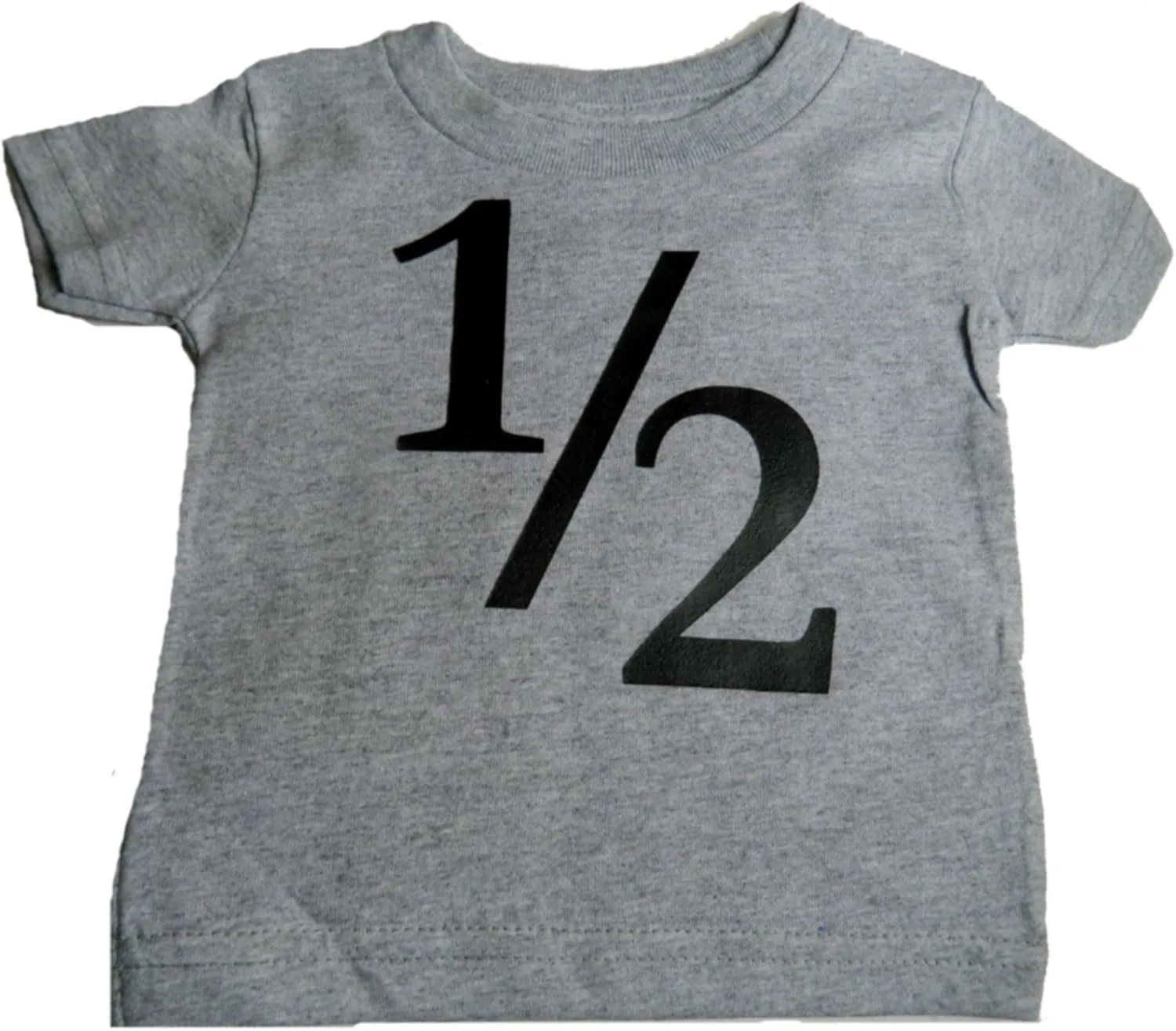 Custom Kingdom Baby Boys' 1/2 One-Half 6 Months Old Birthday T-Shirt Gray