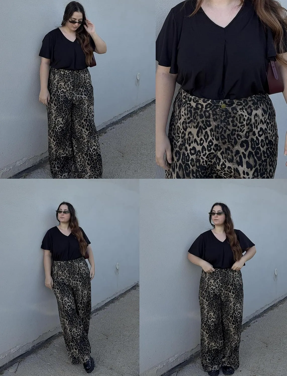 IN'VOLAND Womens Plus Size Tops Summer Short Sleeve Tunic V Neck Dressy Flutter Sleeve Blouses Work Tops Casual T-Shirts