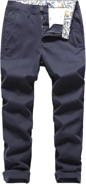Men's Slim-Fit Stretch Cotton Fashion Tapered Casual Chino Pants