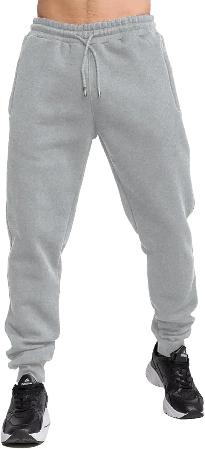 TUVEKE Fleece Jogger Sweatpants for Men with Pockets Bottom Athletic Sweat Pants Workout Running Casual Gym Size Small to 3XL