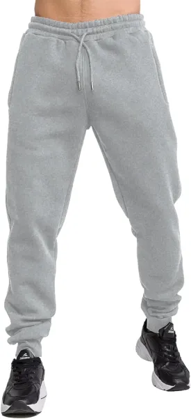 TUVEKE Fleece Jogger Sweatpants for Men with Pockets Bottom Athletic Sweat Pants Workout Running Casual Gym Size Small to 3XL