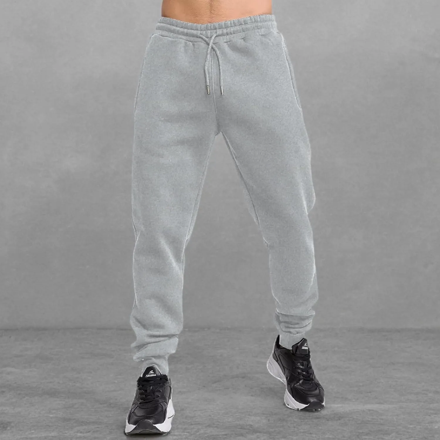 TUVEKE Fleece Jogger Sweatpants for Men with Pockets Bottom Athletic Sweat Pants Workout Running Casual Gym Size Small to 3XL