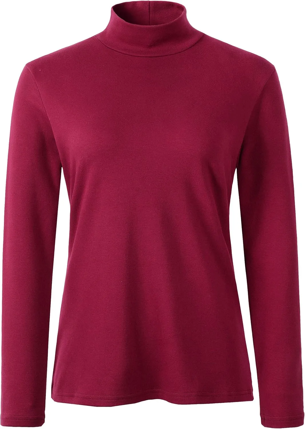 Women's Cotton Mock Turtleneck Long Sleeve Basic Thermal Top