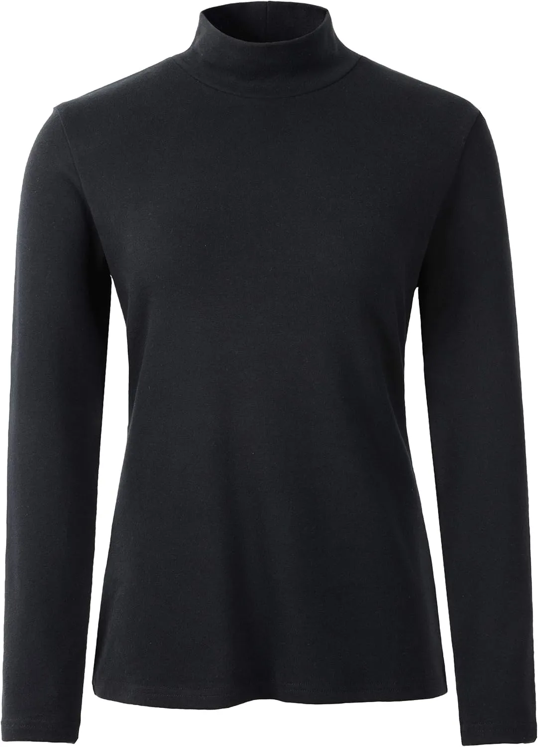 Women's Cotton Mock Turtleneck Long Sleeve Basic Thermal Top