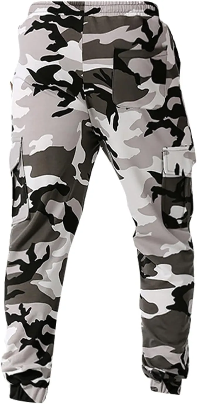 Ymosrh Cargo Work Pants for Men Solid Color Ripped Holes Frayed Gradient Washed Trousers Mens Exercise Pants XXL